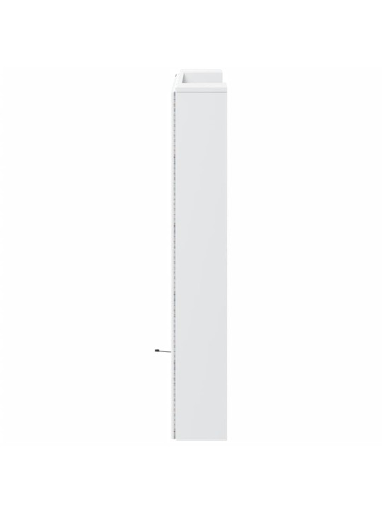 Čelo postele s úložným prostorem a LED bílé 100x16,5x103,5 cm