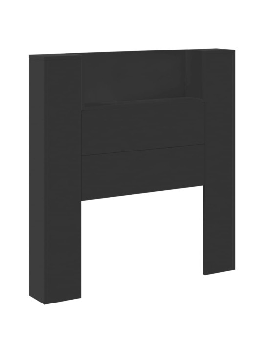 Čelo postele s úložným prostorem a LED černé 100x16,5x103,5 cm
