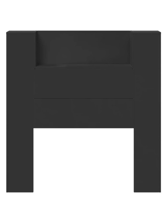 Čelo postele s úložným prostorem a LED černé 100x16,5x103,5 cm