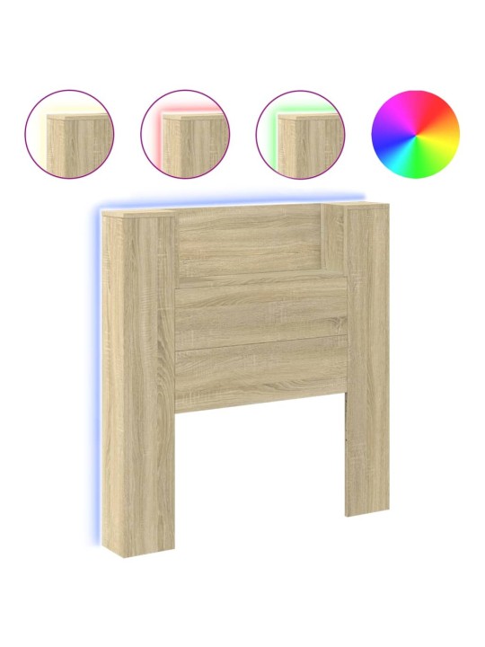 Čelo postele úložný prostor a LED dub sonoma 100x16,5x103,5 cm