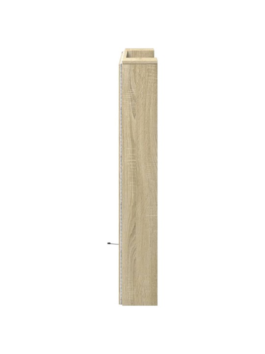 Čelo postele úložný prostor a LED dub sonoma 100x16,5x103,5 cm