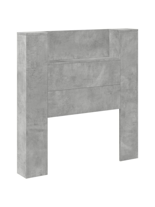 Čelo postele úložný prostor LED betonově šedé 100x16,5x103,5 cm