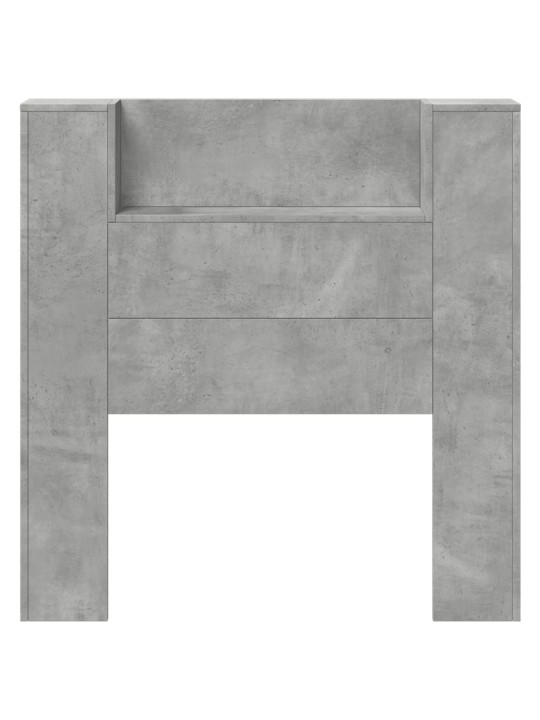 Čelo postele úložný prostor LED betonově šedé 100x16,5x103,5 cm