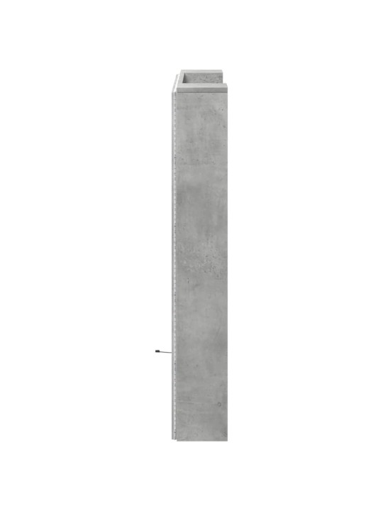 Čelo postele úložný prostor LED betonově šedé 100x16,5x103,5 cm