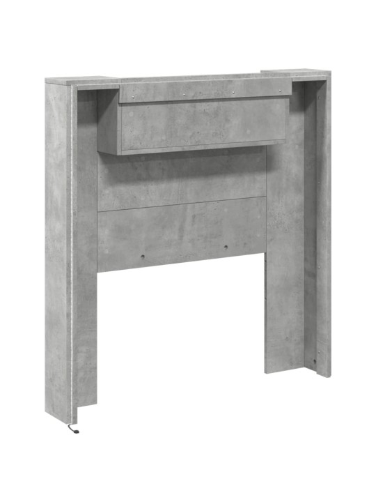 Čelo postele úložný prostor LED betonově šedé 100x16,5x103,5 cm