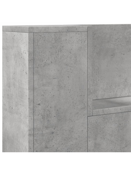 Čelo postele úložný prostor LED betonově šedé 100x16,5x103,5 cm