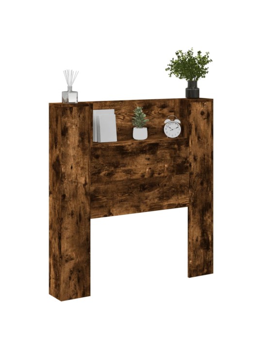 Čelo postele úložný prostor a led kouřový dub 100x16,5x103,5 cm