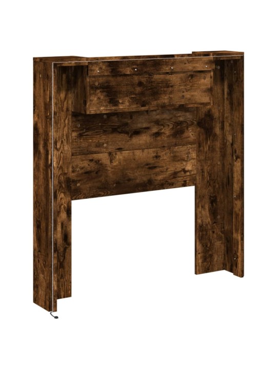Čelo postele úložný prostor a led kouřový dub 100x16,5x103,5 cm