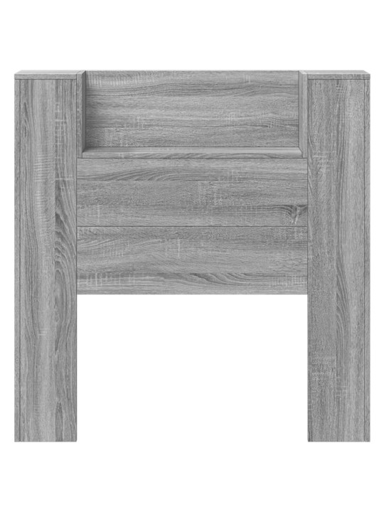 Čelo postele úložný prostor a led šedé sonoma 100x16,5x103,5 cm