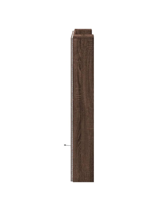 Čelo postele úložný prostor a led hnědý dub 100x16,5x103,5 cm
