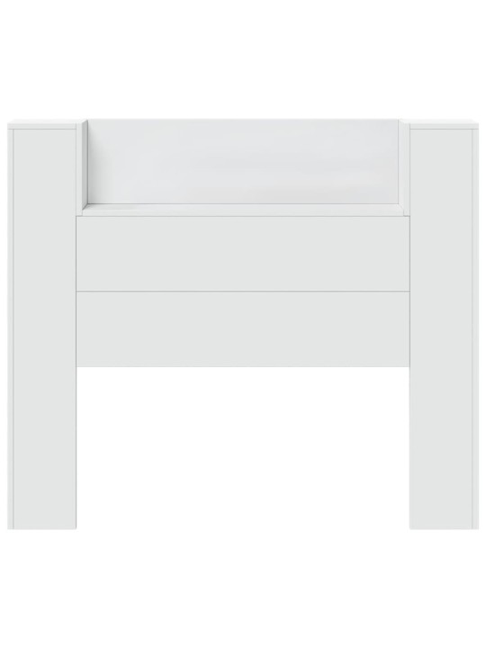 Čelo postele s úložným prostorem a LED bílé 120x16,5x103,5 cm