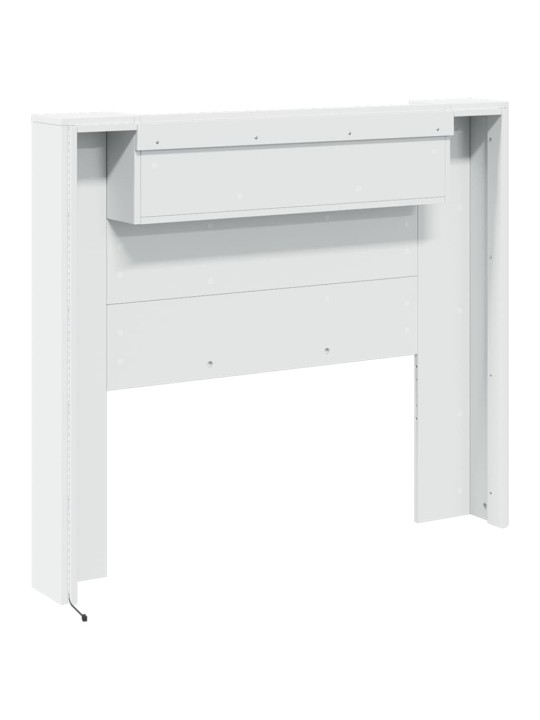 Čelo postele s úložným prostorem a LED bílé 120x16,5x103,5 cm