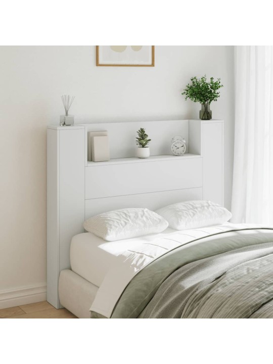 Čelo postele s úložným prostorem a LED bílé 120x16,5x103,5 cm