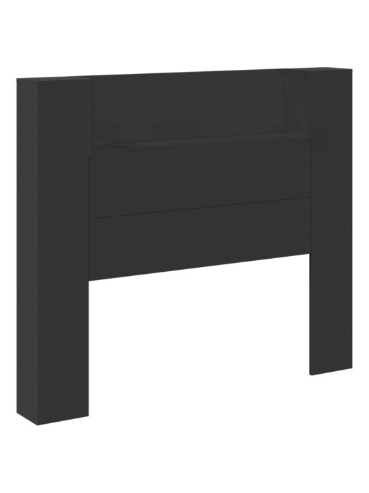 Čelo postele s úložným prostorem a LED černé 120x16,5x103,5 cm