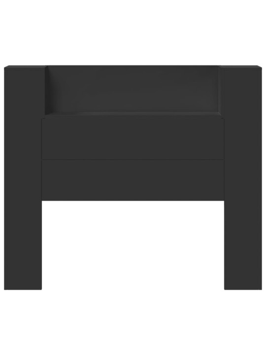 Čelo postele s úložným prostorem a LED černé 120x16,5x103,5 cm
