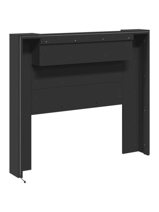 Čelo postele s úložným prostorem a LED černé 120x16,5x103,5 cm