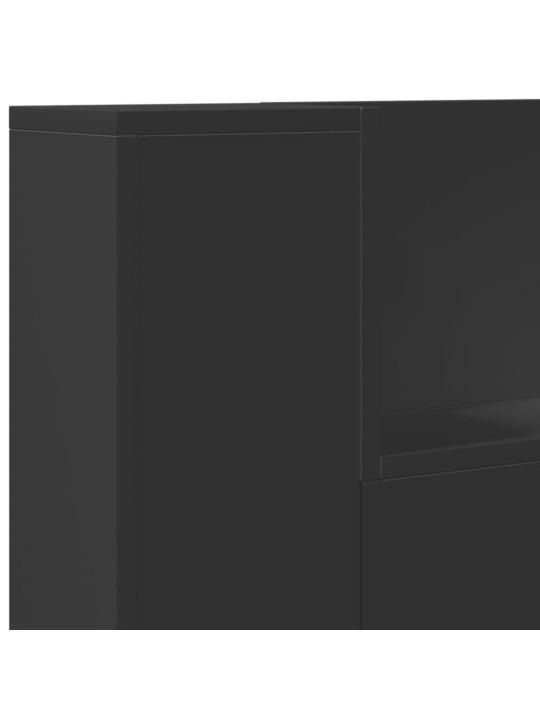 Čelo postele s úložným prostorem a LED černé 120x16,5x103,5 cm