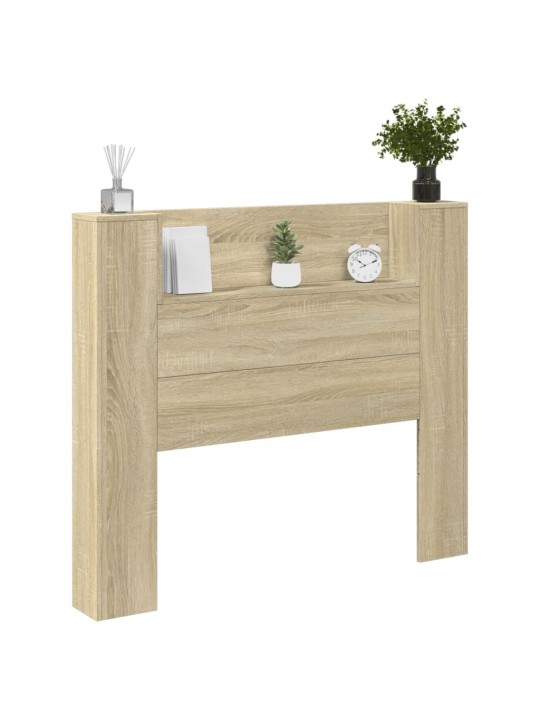 Čelo postele úložný prostor a LED dub sonoma 120x16,5x103,5 cm