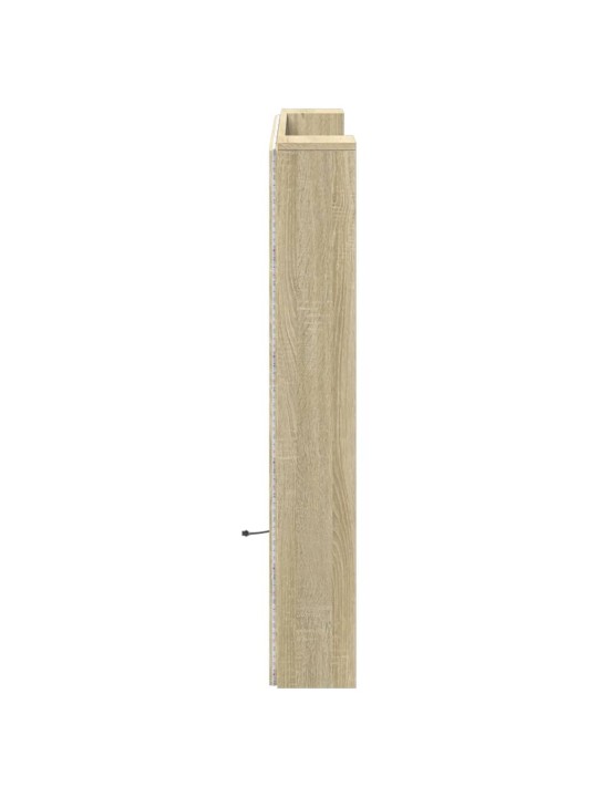 Čelo postele úložný prostor a LED dub sonoma 120x16,5x103,5 cm
