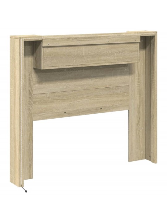 Čelo postele úložný prostor a LED dub sonoma 120x16,5x103,5 cm
