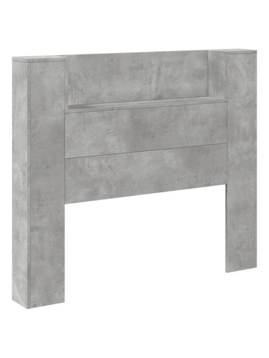 Čelo postele úložný prostor LED betonově šedé 120x16,5x103,5 cm