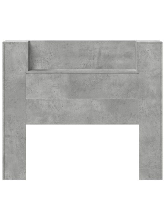 Čelo postele úložný prostor LED betonově šedé 120x16,5x103,5 cm