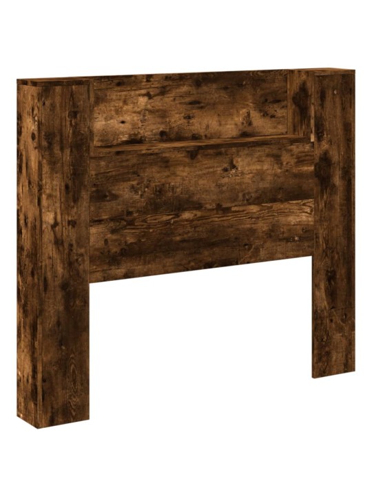 Čelo postele úložný prostor a led kouřový dub 120x16,5x103,5 cm