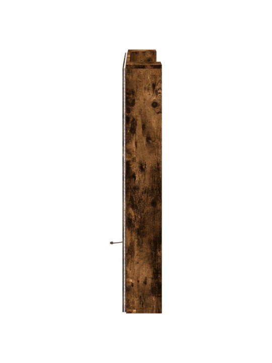 Čelo postele úložný prostor a led kouřový dub 120x16,5x103,5 cm