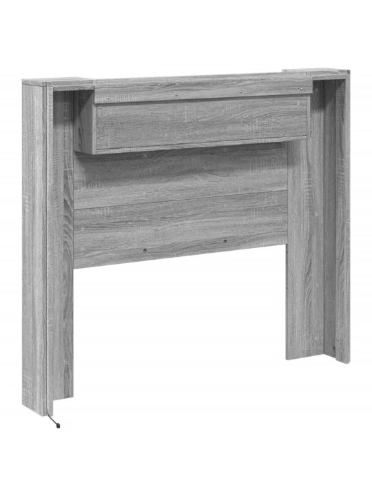 Čelo postele úložný prostor a led šedé sonoma 120x16,5x103,5 cm