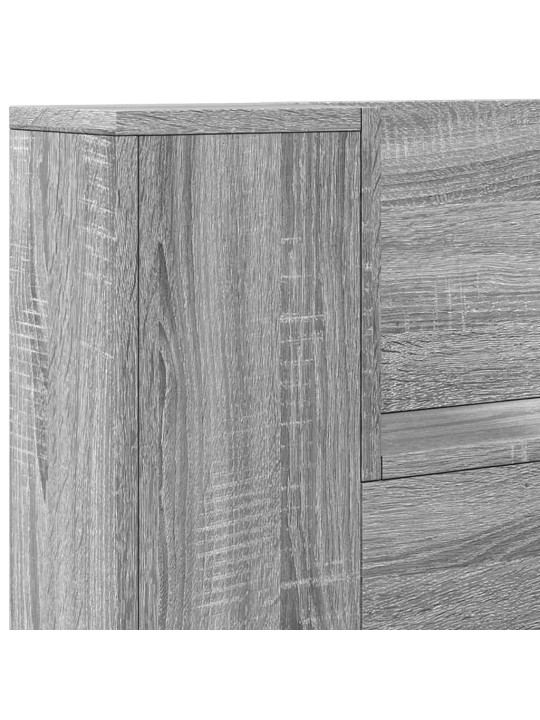Čelo postele úložný prostor a led šedé sonoma 120x16,5x103,5 cm