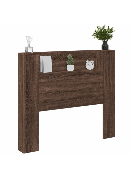 Čelo postele úložný prostor a led hnědý dub 120x16,5x103,5 cm