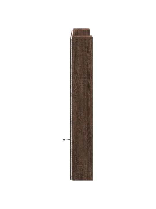 Čelo postele úložný prostor a led hnědý dub 120x16,5x103,5 cm