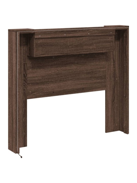 Čelo postele úložný prostor a led hnědý dub 120x16,5x103,5 cm