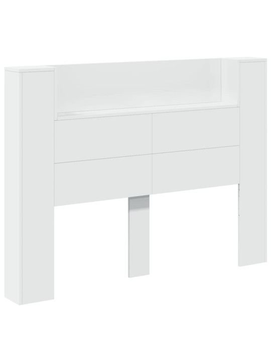 Čelo postele s úložným prostorem a LED bílé 140x16,5x103,5 cm