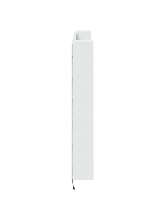 Čelo postele s úložným prostorem a LED bílé 140x16,5x103,5 cm