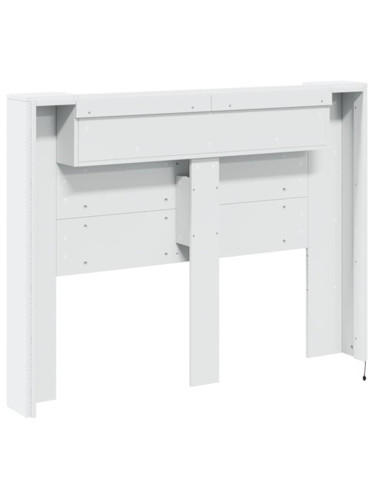 Čelo postele s úložným prostorem a LED bílé 140x16,5x103,5 cm
