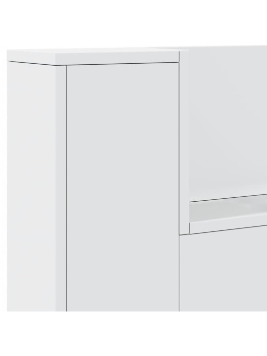 Čelo postele s úložným prostorem a LED bílé 140x16,5x103,5 cm