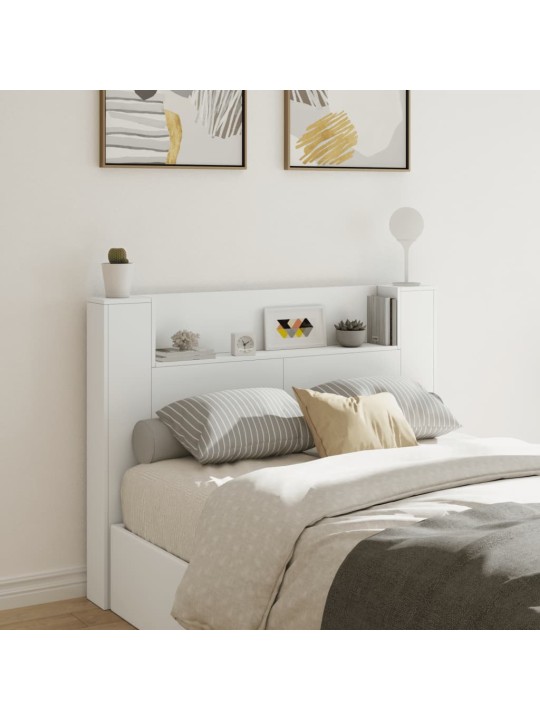 Čelo postele s úložným prostorem a LED bílé 140x16,5x103,5 cm