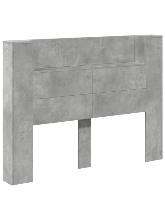 Čelo postele úložný prostor LED betonově šedé 140x16,5x103,5 cm