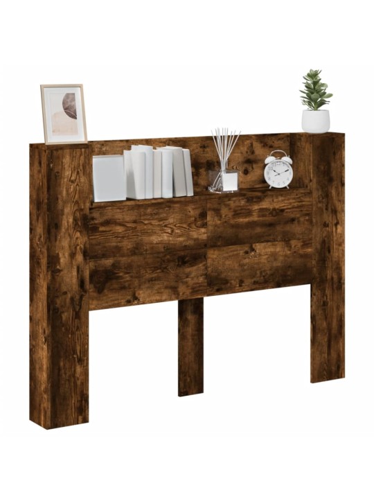 Čelo postele úložný prostor a led kouřový dub 140x16,5x103,5 cm