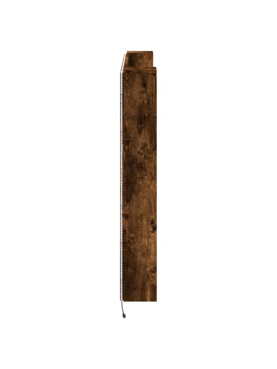Čelo postele úložný prostor a led kouřový dub 140x16,5x103,5 cm