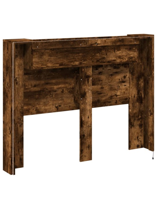 Čelo postele úložný prostor a led kouřový dub 140x16,5x103,5 cm