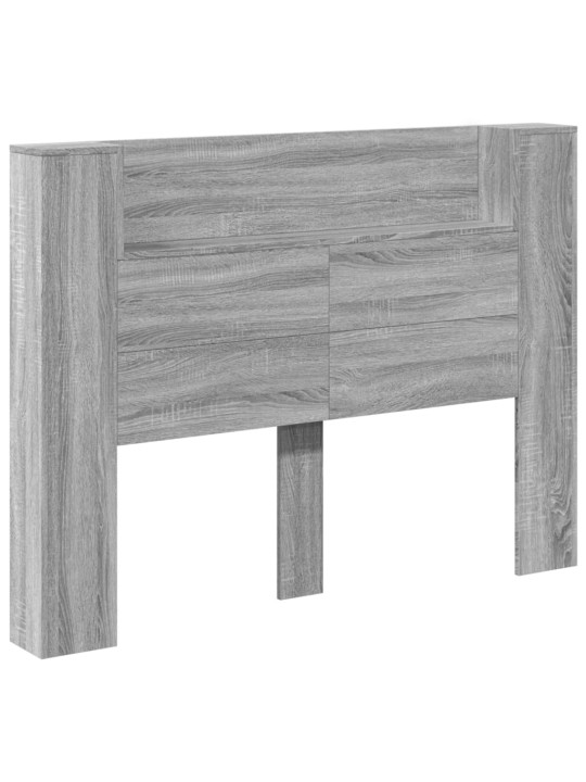 Čelo postele úložný prostor a led šedé sonoma 140x16,5x103,5 cm