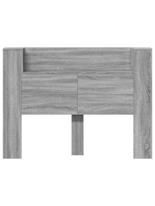 Čelo postele úložný prostor a led šedé sonoma 140x16,5x103,5 cm