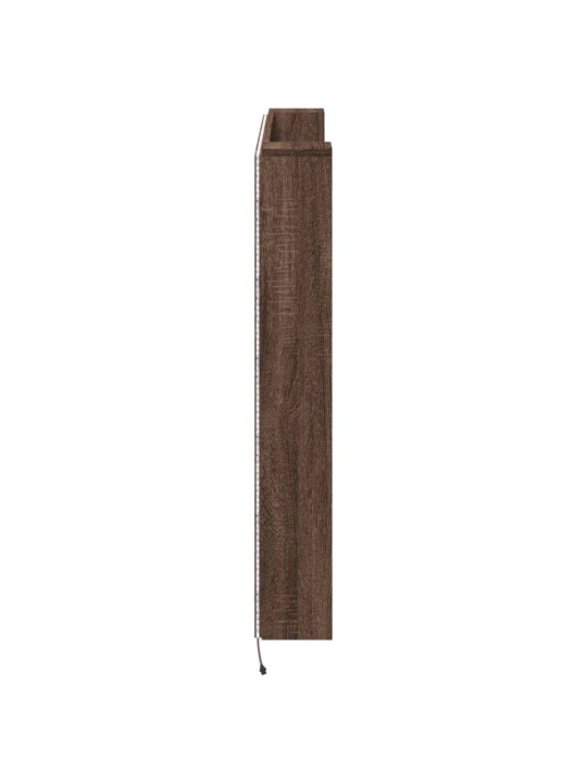 Čelo postele úložný prostor a led hnědý dub 140x16,5x103,5 cm