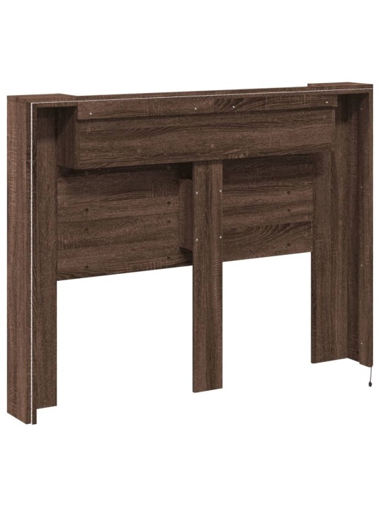 Čelo postele úložný prostor a led hnědý dub 140x16,5x103,5 cm
