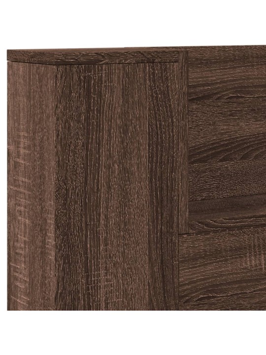 Čelo postele úložný prostor a led hnědý dub 140x16,5x103,5 cm