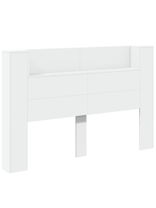 Čelo postele s úložným prostorem a LED bílé 160x16,5x103,5 cm