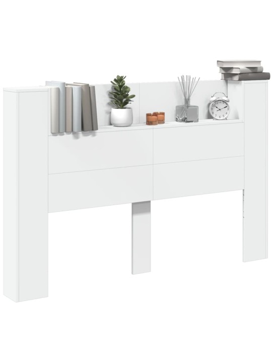Čelo postele s úložným prostorem a LED bílé 160x16,5x103,5 cm