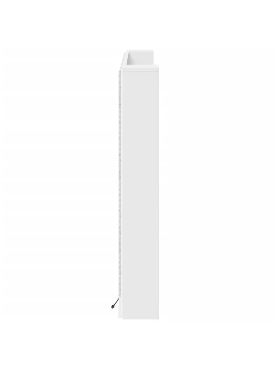 Čelo postele s úložným prostorem a LED bílé 160x16,5x103,5 cm